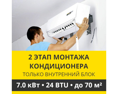 2 этап монтажа кондиционера Zanussi до 7.0 кВт (24 BTU) до 70 м2 (монтаж только внутреннего блока)