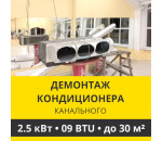 Демонтаж канального кондиционера Zanussi до 2.5 кВт (09 BTU) до 30 м2