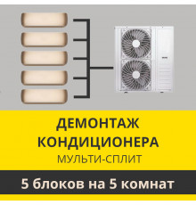 Демонтаж мульти сплит-системы Zanussi на 5 блоков (на 5 комнат)