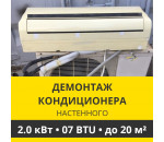 Демонтаж настенного кондиционера Zanussi до 2.0 кВт (07 BTU) до 20 м2