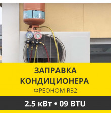 Заправка кондиционера Zanussi фреоном R32 до 2.5 кВт (09 BTU)