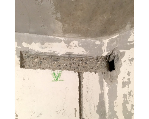 Штробление стены под нишу для дренажной помпы Zanussi 150х70 мм. (Монолитный бетон)